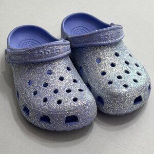 Crocs Classic Glitter Frosted Purple/Silver Clogs